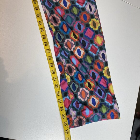 Lesley Evers Womens Pants Cropped Straight Leg Floral Colorful Hippie Artsy Sz M - Picture 9 of 9